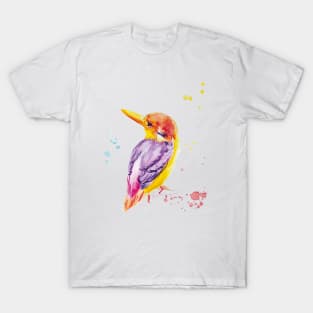 watercolor kingfisher bird drawing T-Shirt